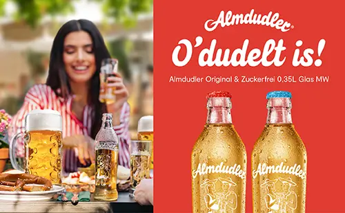 Almdudler – gegen Durst sind Kräuter gewachsen.